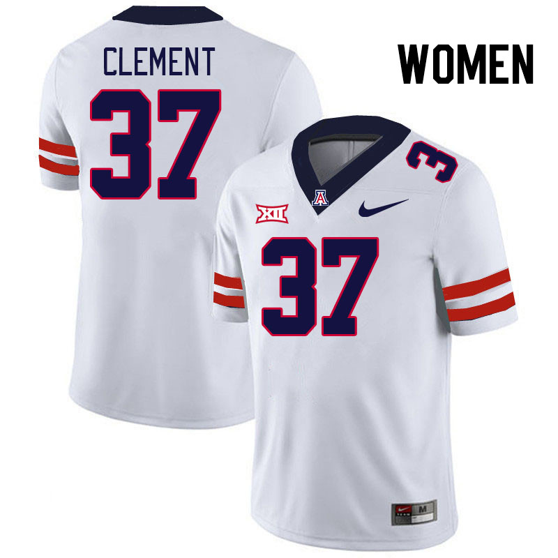 Women #37 Nolan Clement Arizona Wildcats Big 12 Conference College Football Jerseys Stitched-White